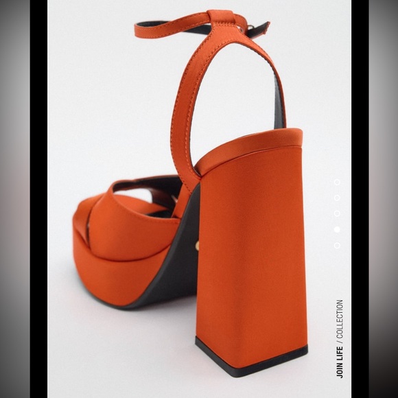 Satin Chunky Platform Sandals - Picture 3 of 6